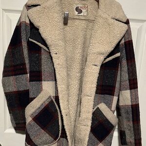 Silton Men's Plaid Sherpa-Lined Coat - vintage size L wool